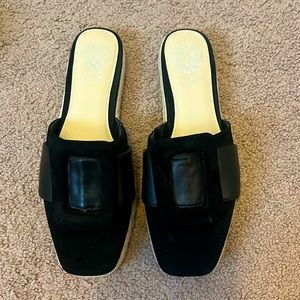Vince Camuto Suede Mule with decorative buckle NWT